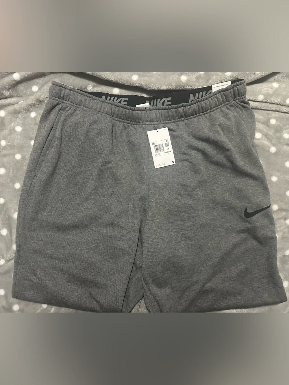 Nike Gray Elastic-Waist Sweatpants